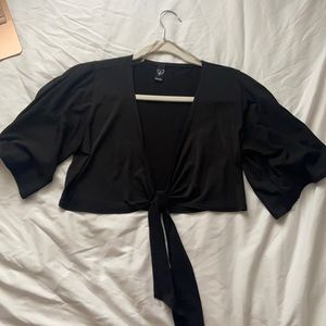 COPY - Black front tie crop top